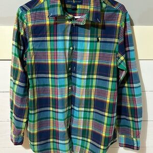 Ralph Lauren Boys Teal, Green, Yellow Oxford